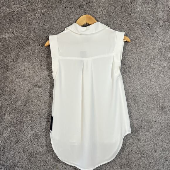 Lulus Womens XS Sleeveless White Button Up Collared Lined Top Blouse Casual - Picture 2 of 10